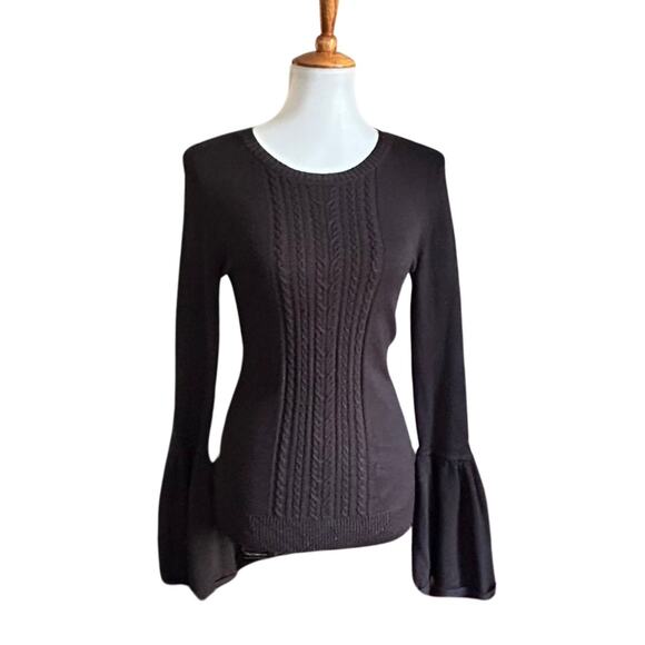 Flattering BCBG Max Azria Black Knit Top, Small - Picture 2 of 4